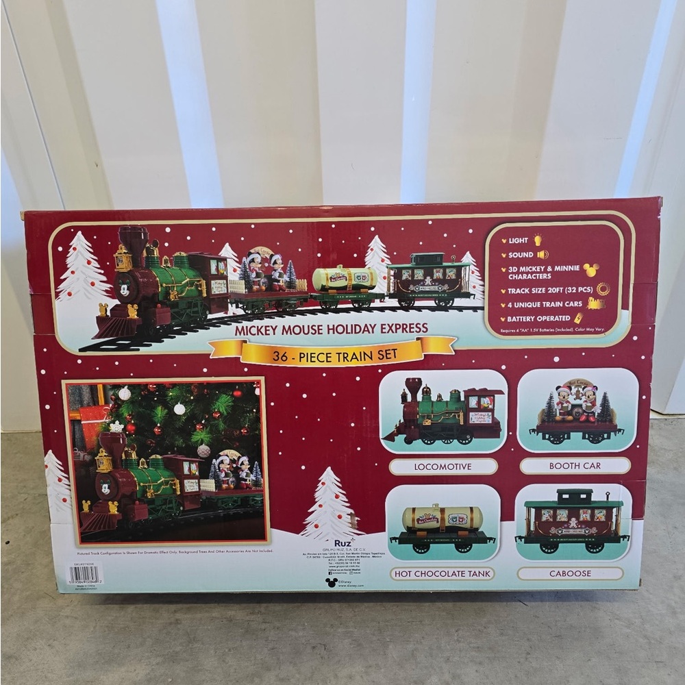 Disney Mickey Mouse Holiday Express Train Set - Red and Green - Picture 3 of 4